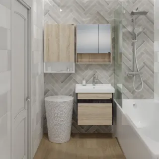 Шкаф Санта Мира 700470 над стиральной машиной 50 см разобранный янтарный/белый